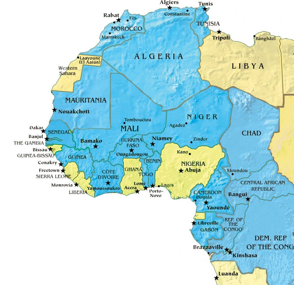 map of africa in french Map L Afrique Francaise French Africa The Christian Chronicle map of africa in french