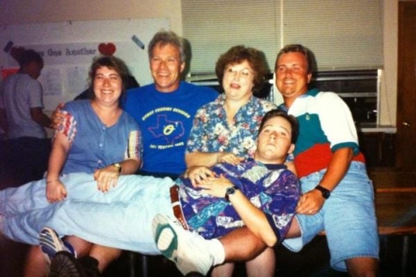 April Wiederstein, far left, with her parents and brothers in an undated photo.