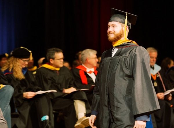 Hunter Wiederstein graduates from Oklahoma Christian University.