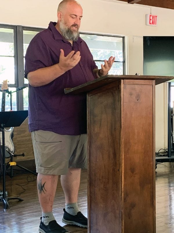 Graham Clifford preaches for the La Mesa Church of Christ in San Diego County on a Sunday morning.