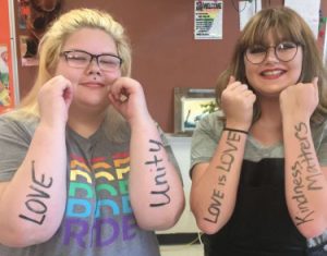 Celeste Lawson, left, and Starla Edge were founding members of McAlester High School’s Gay-Straight Alliance. 