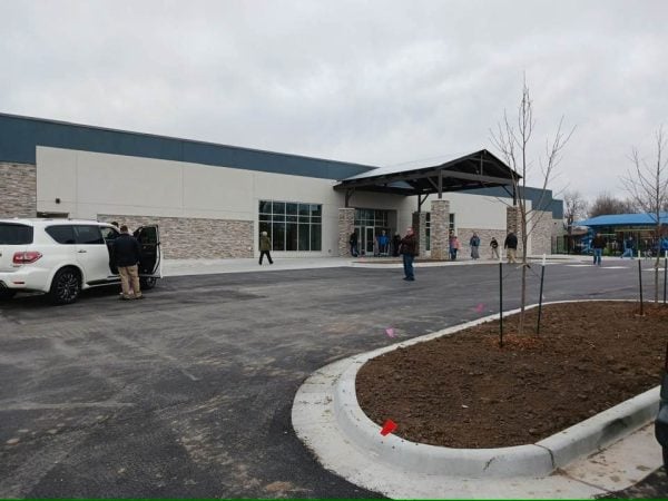 Memorial Drive Church of Christ members meet at their new building for the first time.