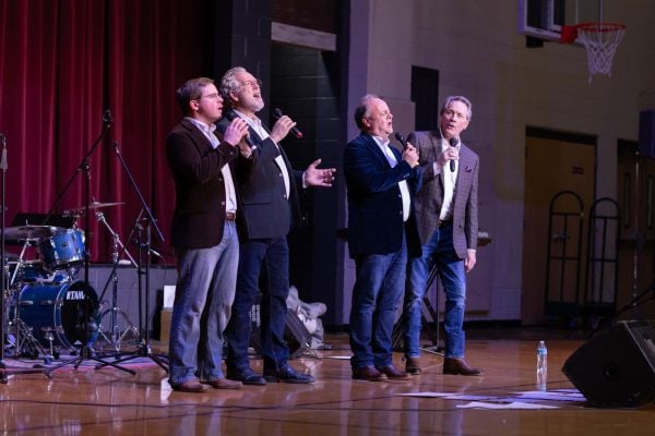 From left, the Hardeman Boys’ Landon Wadley, Todd Tunnell, Kyle Wadley and Kevin Owen sing a cappella gospel songs.