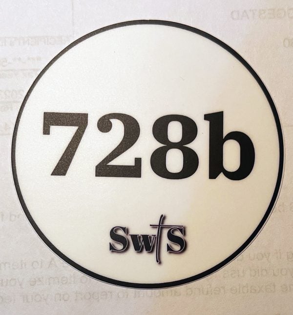 Among the freebies at the 2025 Affirming the Faith were 728b stickers from Myron Bruce’s Singing With the Spirit ministry.