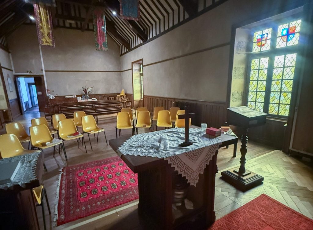The chapel at La Maison de Perrine where Jerry and Zoobi Jones worship with guests and neighbors each Sunday.