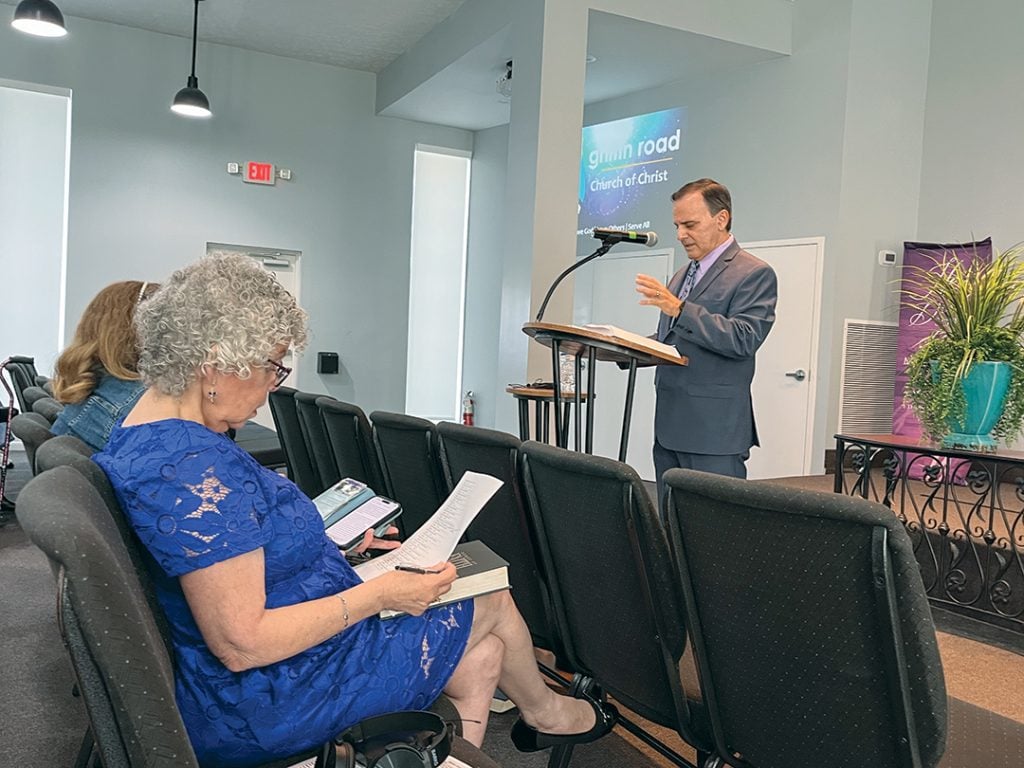 Anthony Fischetto teaches the English-language Bible class for the Church of Christ on Griffin Road.