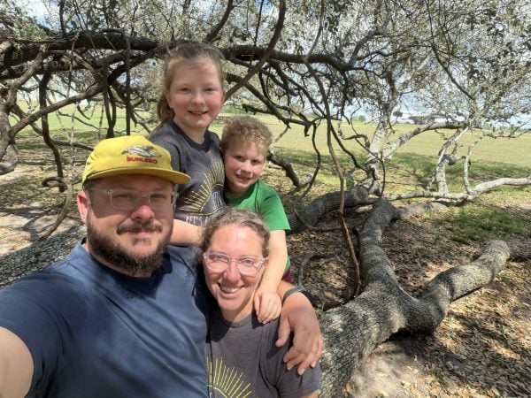 Lights out at Texas summer camps 2 MyCelestialApp Riley and Brynna Watkins with their children, Paisley and Davis.