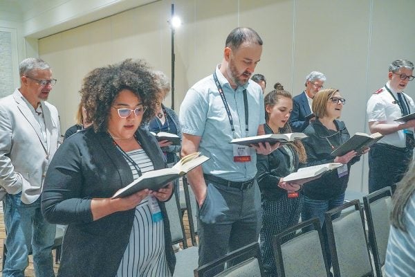 Evangelical press goes a cappella 3 MyCelestialApp Evangelical Press Association members sing “Holy, Holy, Holy” a cappella from “The Sing! Hymnal.”