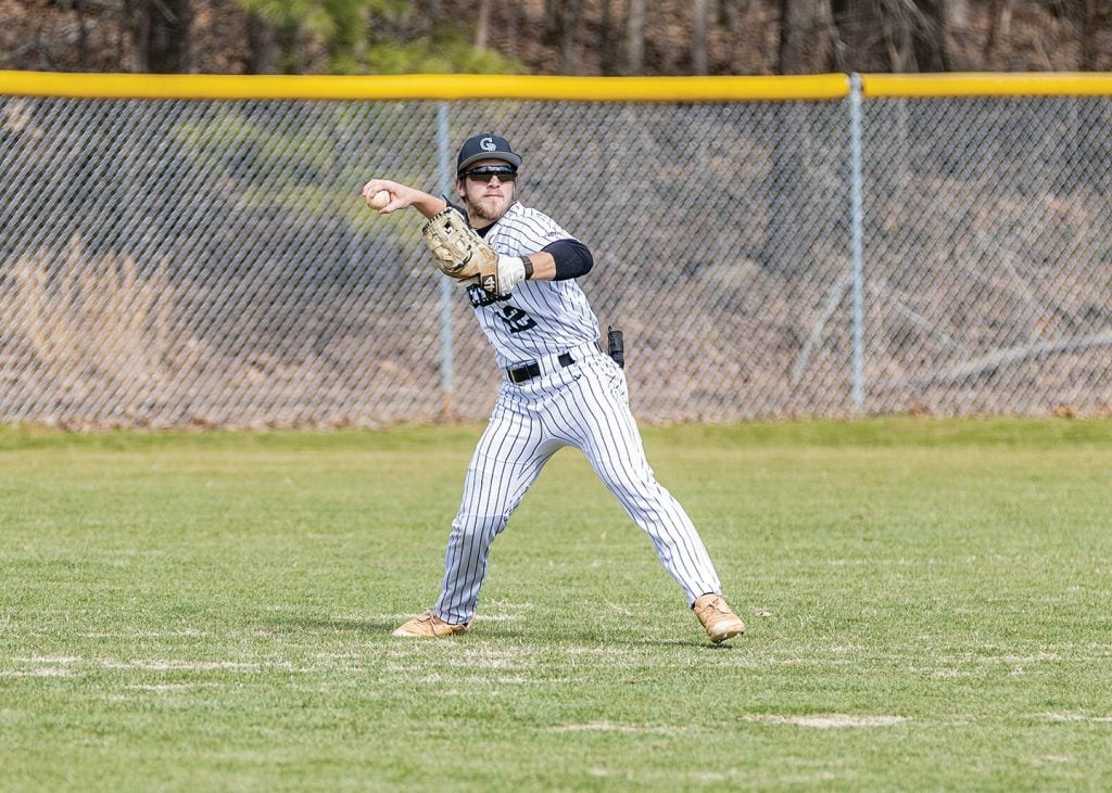 Aiden Smith makes a play for the Crowley’s Ridge College Pioneers.