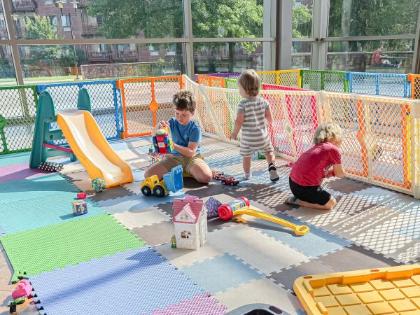 Finn and Fletcher Farris from the Beltline Church of Christ in Huntsville, Ala., and Asher Smith from the Rockledge Church of Christ in Florida enjoy a play area for little kids at PTP.