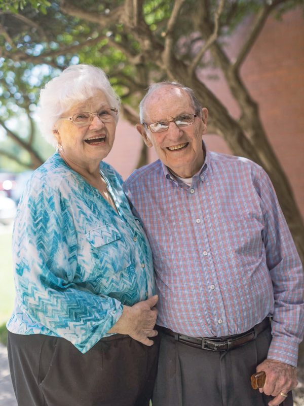 Gwen and Clyde Antwine pose for a photo in 2022, the year they received the Mission Service Award from Oklahoma Christian University.